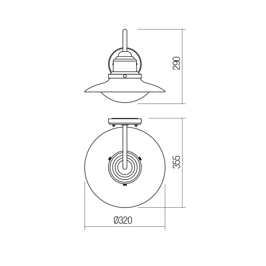 Redo 90093 - Zewnętrzny kinkiet ELIO 1xE27/42W/230V IP44