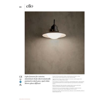 Redo 90094 - Lampa wisząca zewnętrzna na łańcuchu ELIO 1xE27/42W/230V IP44