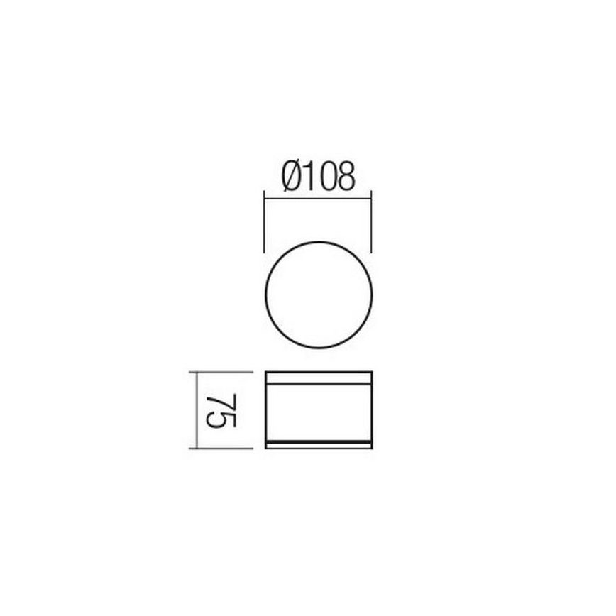 Redo 90107 - LED Plafon zewnętrzny AKRON 1xLED/9W/230V śr. 10,8 cm IP54