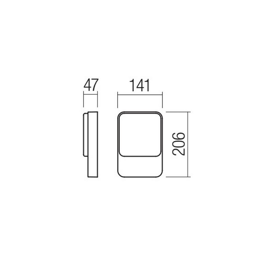Redo 90129 - LED Kinkiet zewnętrzny COLIN 1xLED/9W/230V IP54