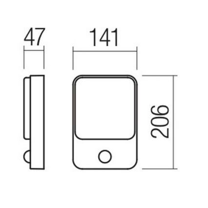 Redo 90133 - LED Kinkiet zewnętrzny z czujnikiem COLIN 1xLED/9W/230V IP54