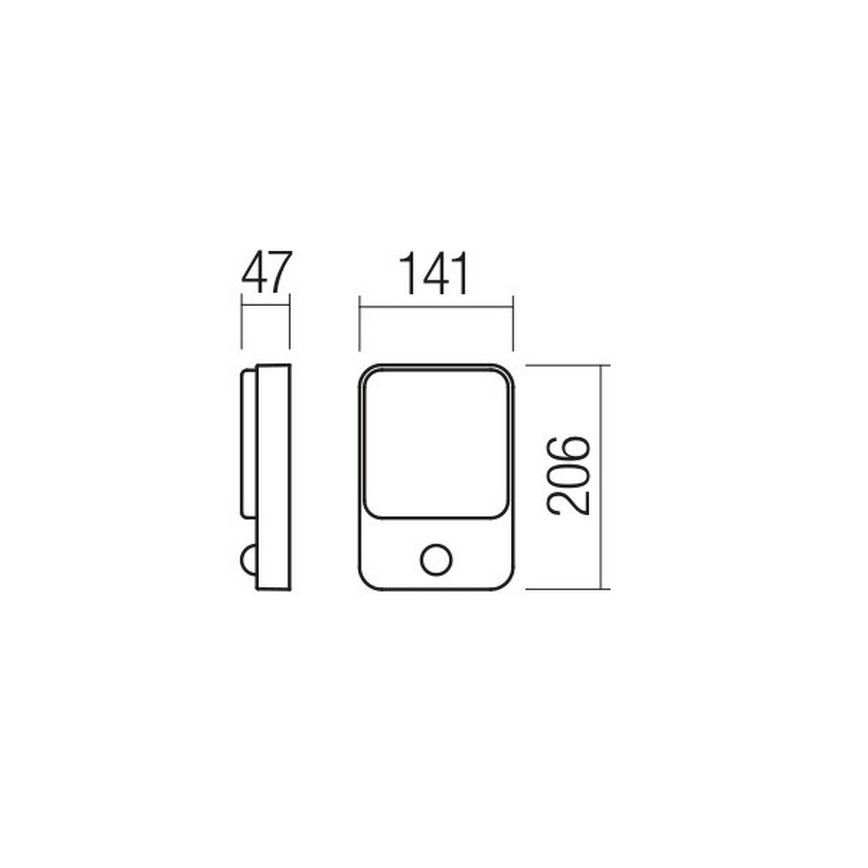 Redo 90133 - LED Kinkiet zewnętrzny z czujnikiem COLIN 1xLED/9W/230V IP54