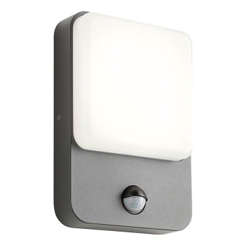 Redo 90134 - zewnętrzny kinkiet LED COLIN z czujnikiem ruchu i zmierzchu, 9W/230V, 4000K, IP54, antracyt