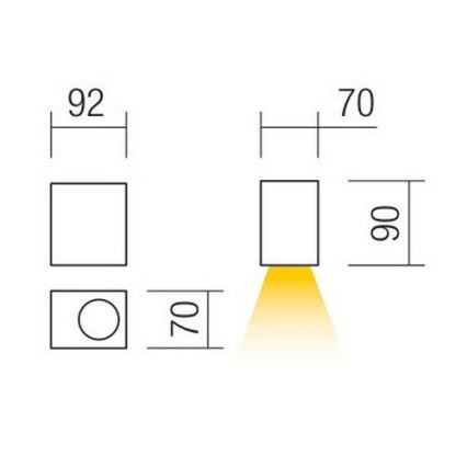 Redo 90151 - Kinkiet zewnętrzny PUNTA 1xGU10/7W/230V IP44