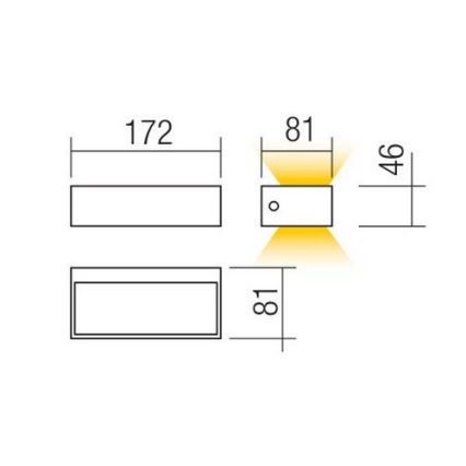 Redo 90153 - LED Kinkiet zewnętrzny LAMPRIS 1xLED/9W/230V IP65