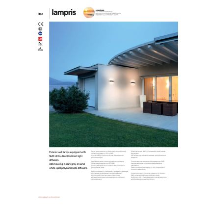 Redo 90153 - Zewnętrzny kinkiet LED LAMPRIS 9W/230V IP65