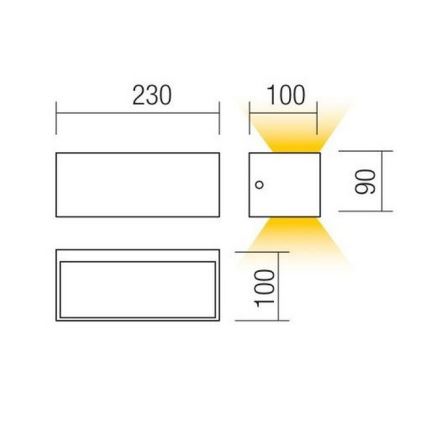 Redo 90154 - LED Kinkiet zewnętrzny LAMPRIS 1xLED/12W/230V IP65