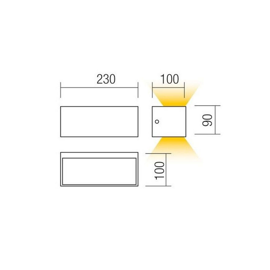 Redo 90154 - Zewnętrzny kinkiet LAMPRIS LED/12W/230V IP65