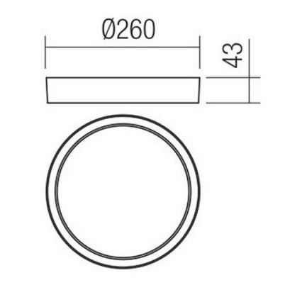 Redo 90155 - LED Plafon zewnętrzny PONZA LED/16W/230V śr. 26 cm IP65