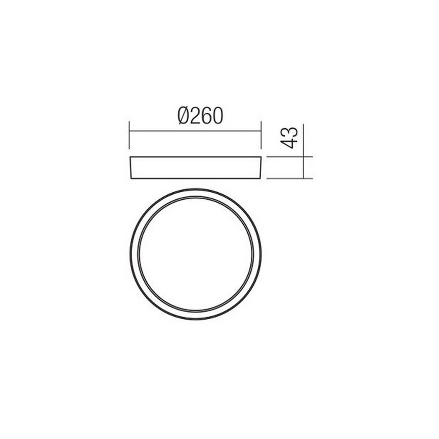 Redo 90155 - LED Plafon zewnętrzny PONZA LED/16W/230V śr. 26 cm IP65