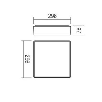 Redo 90158 - LED Plafon zewnętrzny MARINA LED/16W/230V 29,6x29,6 cm IP65 antracyt