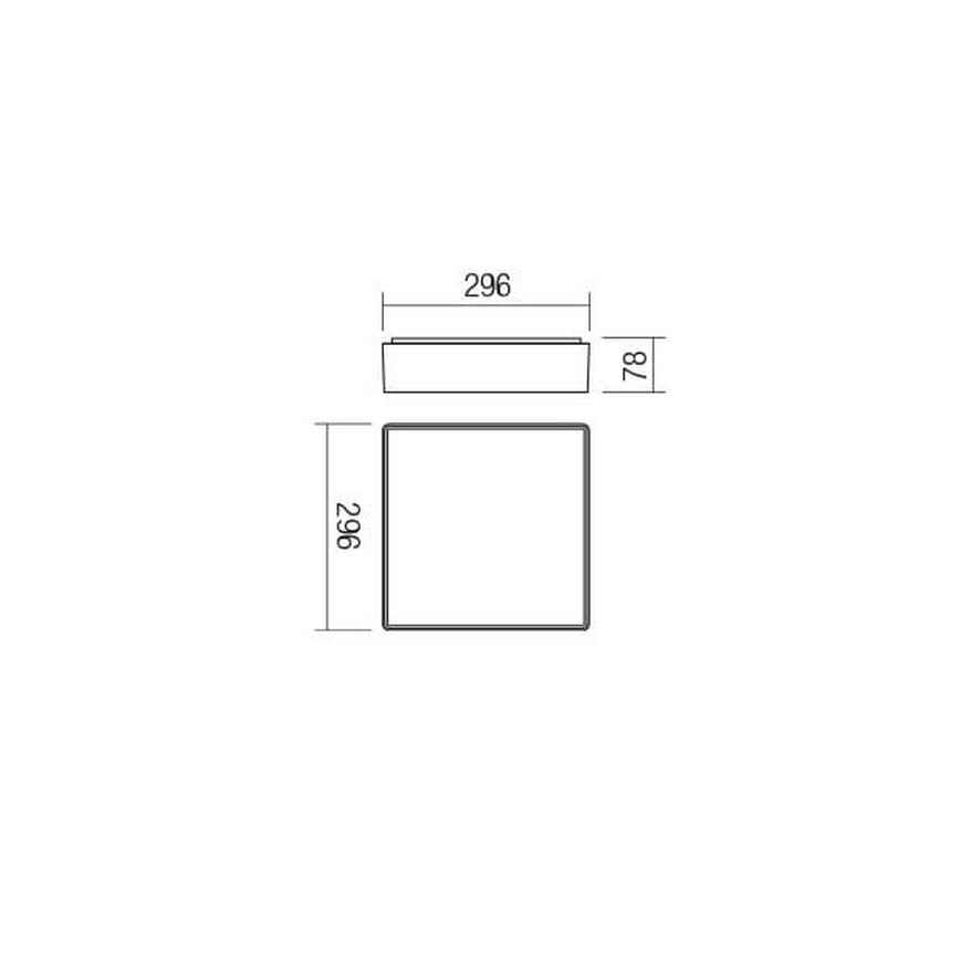 Redo 90158 - LED Plafon zewnętrzny MARINA LED/16W/230V 29,6x29,6 cm IP65 antracyt
