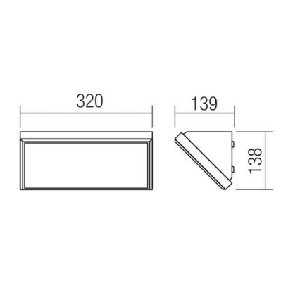 Redo 90160 - LED Kinkiet zewnętrzny MAKO 1xLED/21W/230V IP65