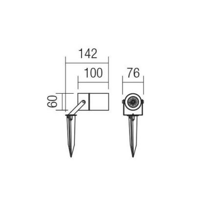 Redo 90183 - Lampa zewnętrzna PIT 1xGU10/35W/230V IP65