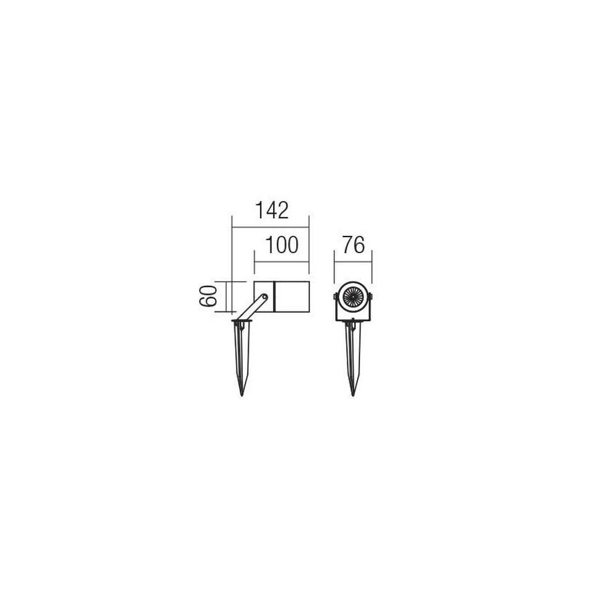 Redo 90183 - Lampa zewnętrzna PIT 1xGU10/35W/230V IP65