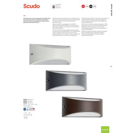 Redo 90191 - LED Kinkiet zewnętrzny SCUDO LED/10W/230V 3000K IP54 antracyt