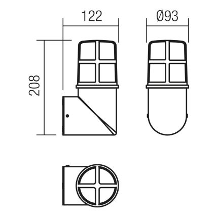 Redo 90197 - Zewnętrzna lampa ścienna TRITON 1xE27/28W/230V IP54 miedź