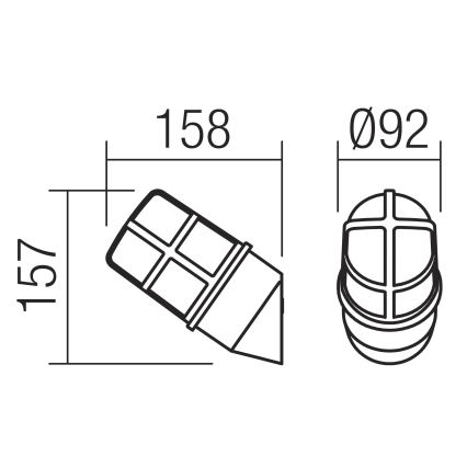 Redo 90204 - Kinkiet zewnętrzny TRITON 1xE27/28W/230V IP54 czarny