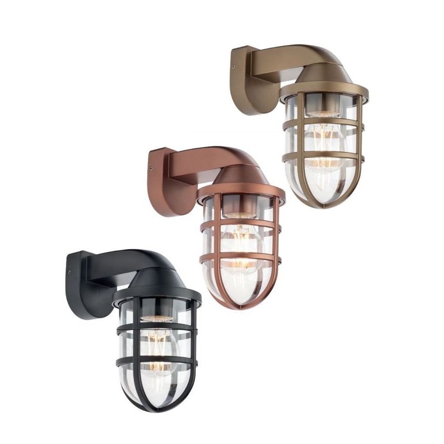 Redo 90206 - Zewnętrzna lampa ścienna CAGE 1xE27/28W/230V IP44 miedź