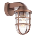 Redo 90206 - Zewnętrzna lampa ścienna CAGE 1xE27/28W/230V IP44 miedź