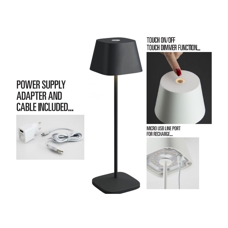 Redo 90218 - LED Ściemniana lampa zewnetrzna LA NUIT LED/2,2W/230V IP65 + USB