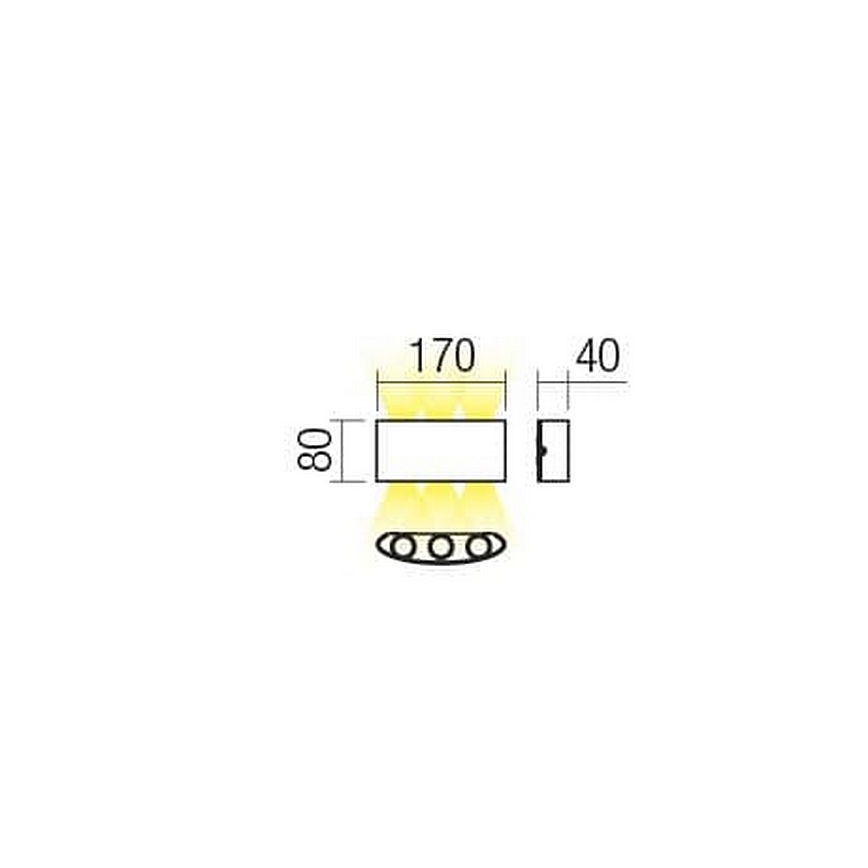 Redo 90226 - LED Kinkiet zewnętrzny FABO LED/6W/230V 3000K IP54 szary
