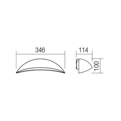 Redo 90235 - Lampa ścienna zewnętrzna PALMA LED/18W/230V 3000K IP54 antracyt