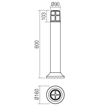 Redo 90246 - Lampa zewnętrzna TRITON 1xE27/28W/230V IP54 czarna