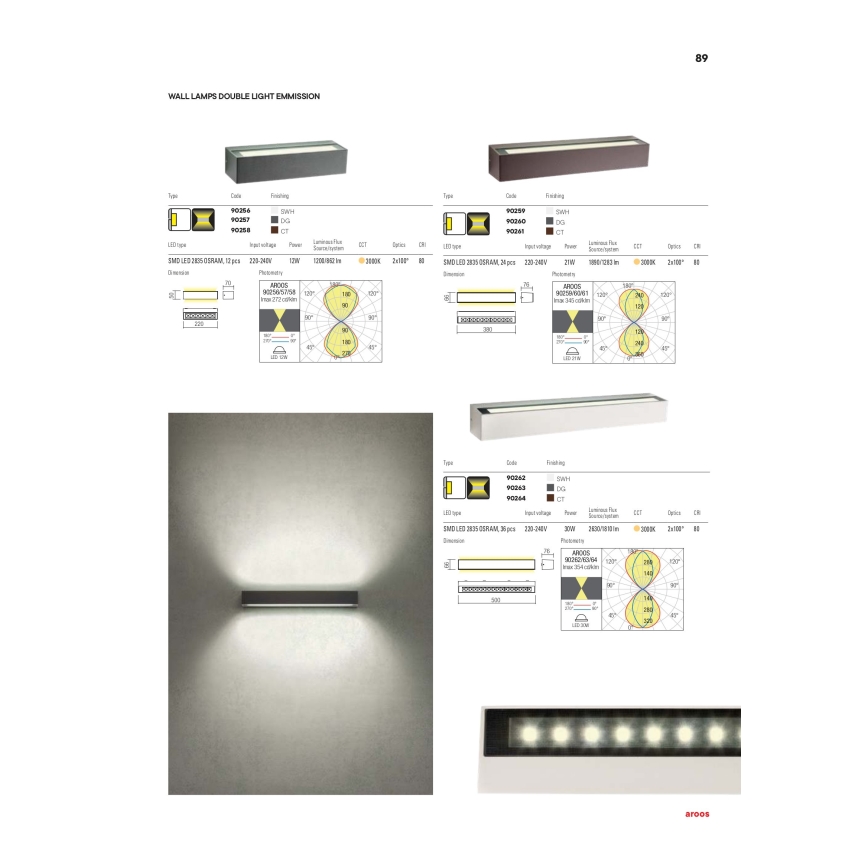 Redo 90261 - Zewnętrzny kinkiet LED AROOS LED/21W/230V 3000K IP65 brązowy