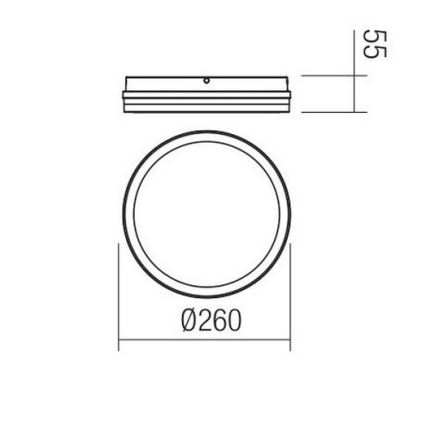 Redo 90286 - LED Plafon zewnętrzny ISOLA LED/24W/230V śr. 26 cm 3000/4000/6500K IP54 antracyt