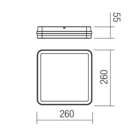 Redo 90288 - LED Plafon zewnętrzny ISOLA LED/24W/230V 26x26 cm 3000/4000/6500K IP54 antracyt