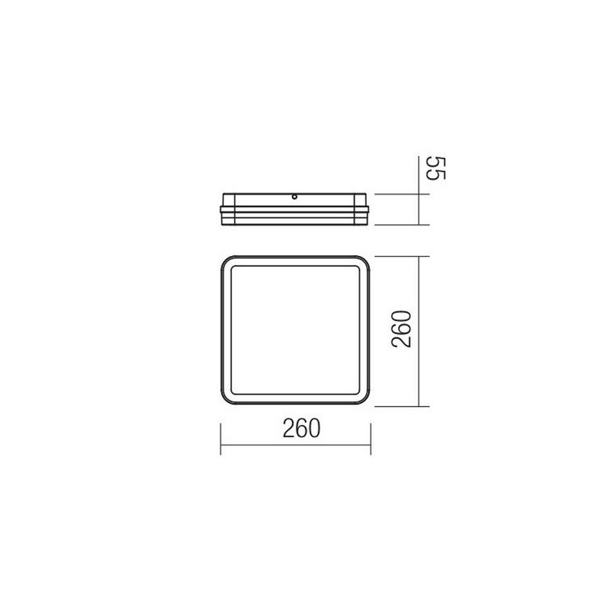Redo 90288 - LED Plafon zewnętrzny ISOLA LED/24W/230V 26x26 cm 3000/4000/6500K IP54 antracyt