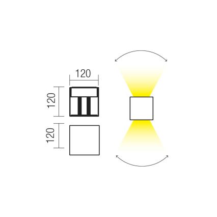 Redo 90294 - Zewnętrzna lampa ścienna LED VARY 2xLED/10W/230V 3000K IP54 biała