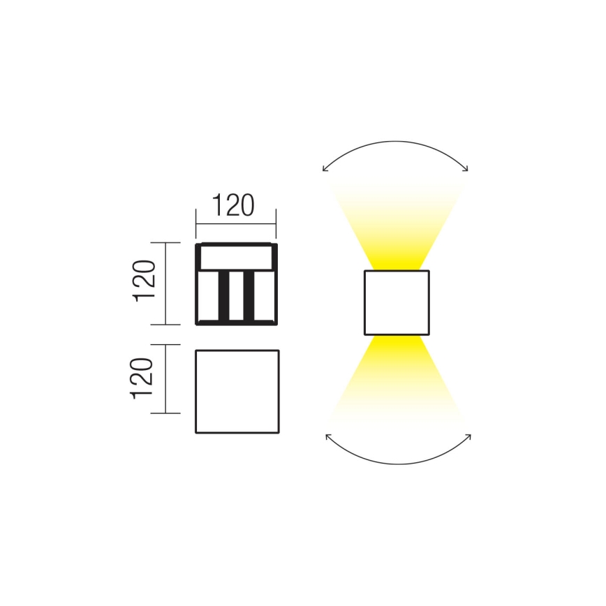 Redo 90294 - Zewnętrzna lampa ścienna LED VARY 2xLED/10W/230V 3000K IP54 biała