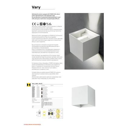 Redo 90296 - LED zewnętrzna oprawa ścienna VARY 2xLED/10W/230V 3000K IP54 antracyt