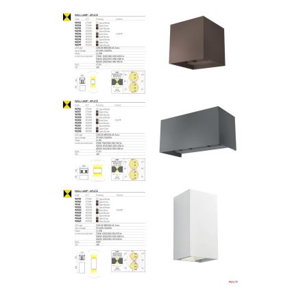 Redo 90296 - LED zewnętrzna oprawa ścienna VARY 2xLED/10W/230V 3000K IP54 antracyt