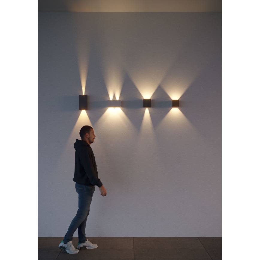 Redo 90298 - LED zewnętrzny kinkiet VARY 2xLED/10W/230V 3000K IP54 brązowy