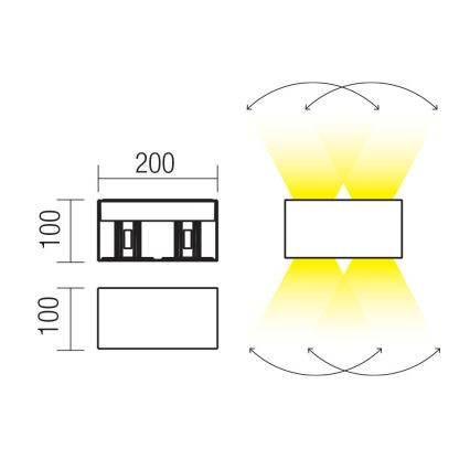 Redo 90300 - Zewnętrzny kinkiet LED VARY 4xLED/5W/230V 3000K IP54 biały