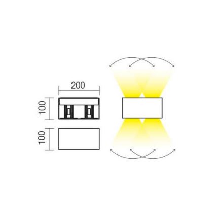 Redo 90303 - LED Kinkiet zewnętrzny VARY 4xLED/5W/230V 4000K IP54 antracyt
