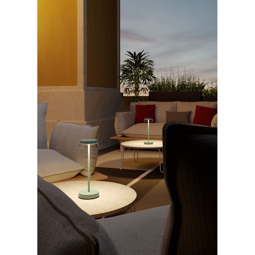 Redo 90309 - LED regulowana dotykowo lampa stołowa ILUNA LED/2,5W/5V 2700-3000K 3000 mAh IP65 zielona