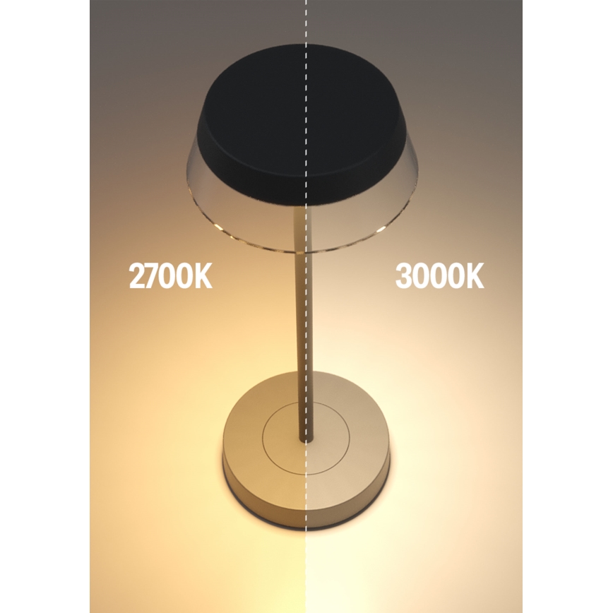 Redo 90312 - LED Ściemnialna dotykowa lampa stołowa ILUNA LED/2,5W/5V 2700-3000K 3000 mAh IP65 czarna