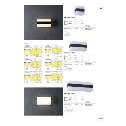 Redo 90322 - LED Kinkiet zewnętrzny KODIAK LED/5W/230V IP65 biały/czarny