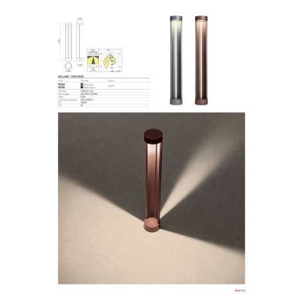 Redo 90365 - Zewnętrzna lampa LED ZEUS LED/11,5W/230V 3000K 75 cm IP54 antracyt