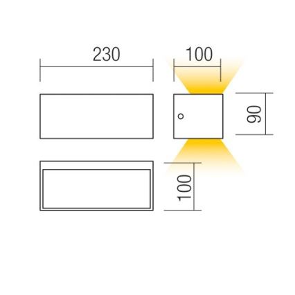 Redo 90373 - LED Kinkiet zewnętrzny LAMPRIS LED/13W/230V IP65 biały