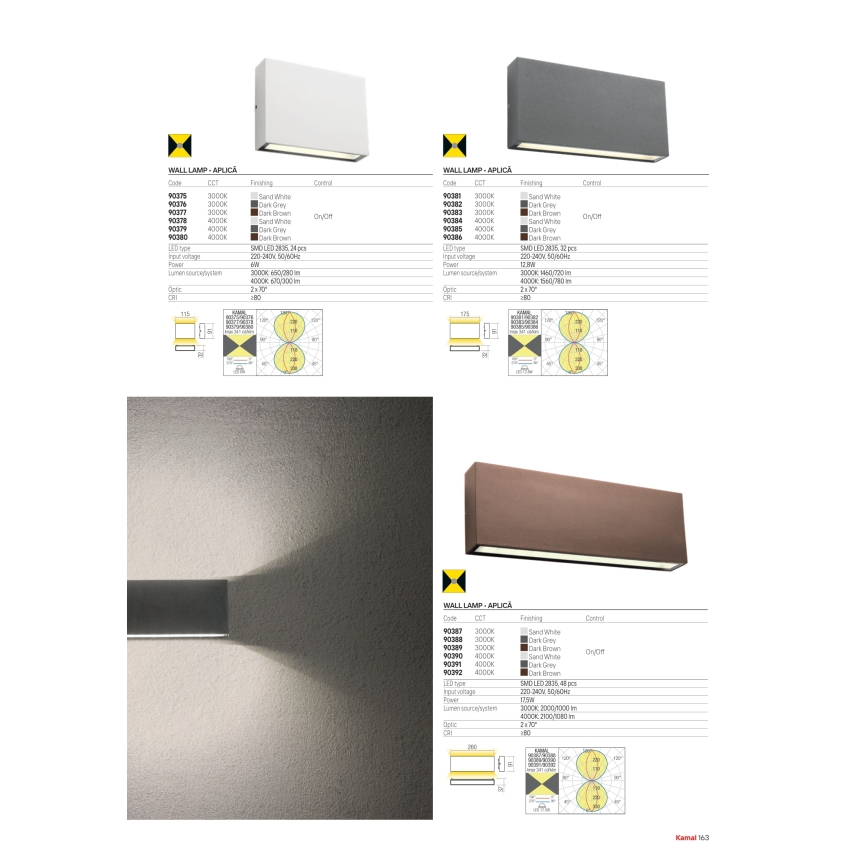 Redo 90375 - Kinkiet zewnętrzny LED KAMAL LED/6W/230V 3000K IP54 biały