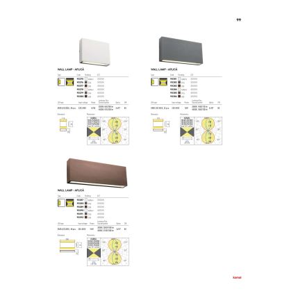 Redo 90377 - LED Kinkiet zewnętrzny KAMAL LED/4,4W/230V 3000K IP54 brązowy