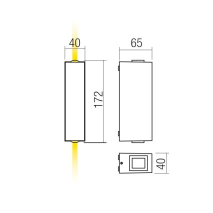 Redo 90421 - LED Kinkiet zewnętrzny ACE 2xLED/5,84W/230V 3000K IP54 szary