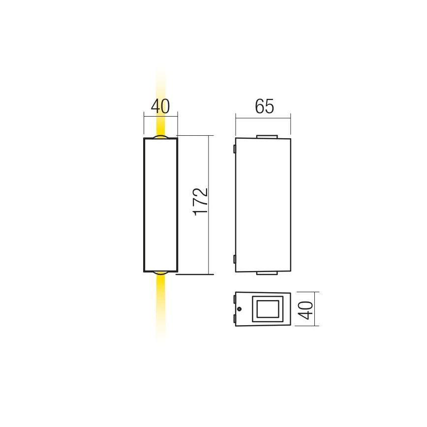 Redo 90421 - LED Kinkiet zewnętrzny ACE 2xLED/5,84W/230V 3000K IP54 szary