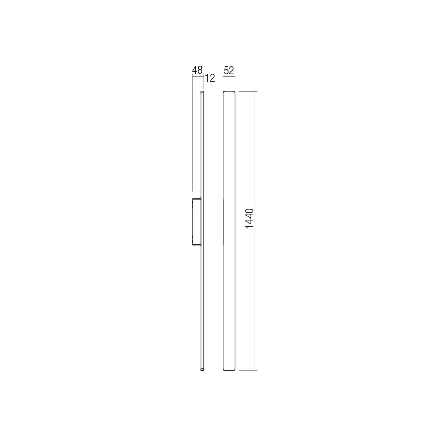 Redo 90433 - LED Kinkiet zewnętrzny REFLEXA LED/24W/230V 3000K 144 cm IP54 antracyt