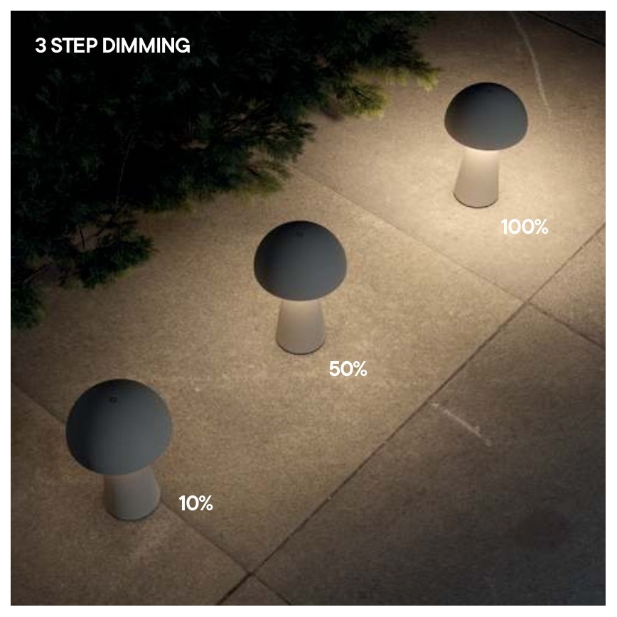 Redo 90439 - LED ściemnialna dotykowa lampa zewnętrzna KIRA LED/4,7W/230V 2200 mAh IP44 czarna